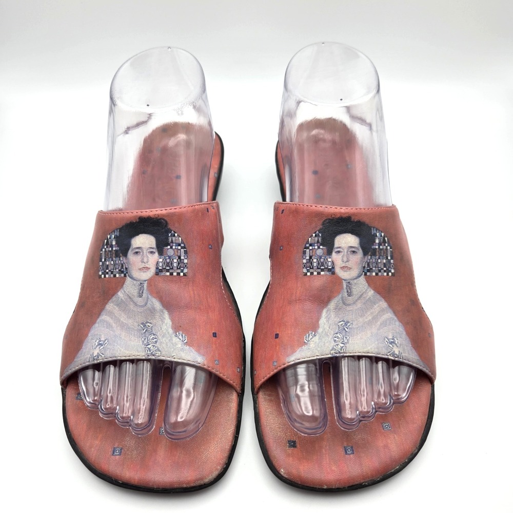 Icon Wearable Art Frida Kahlo Slide Sandals Women's 9 Artsy Boho Chic Festival